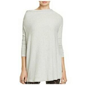 We The Free Petite XS Gray Long Sleeve Boat Neck Split Back Pullover